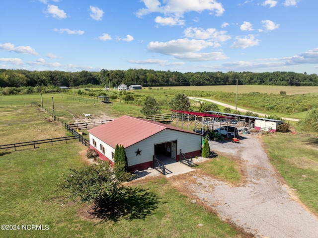 bird's eye view featuring a rural view