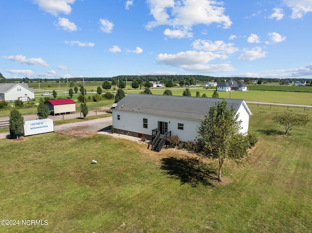 aerial view featuring a rural view