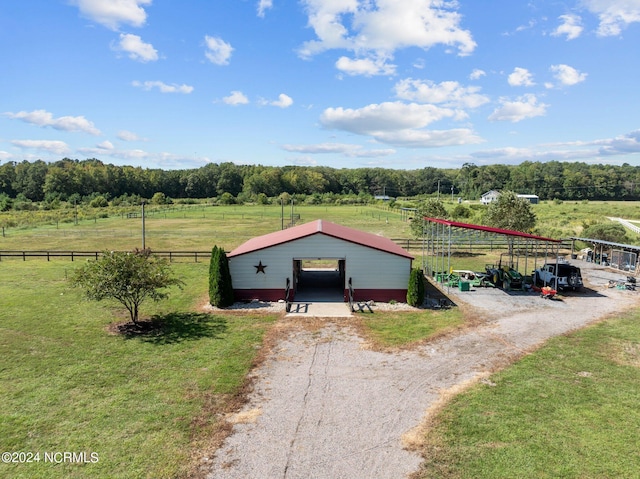 bird's eye view with a rural view