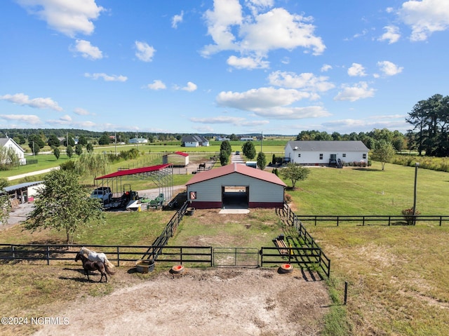 drone / aerial view featuring a rural view