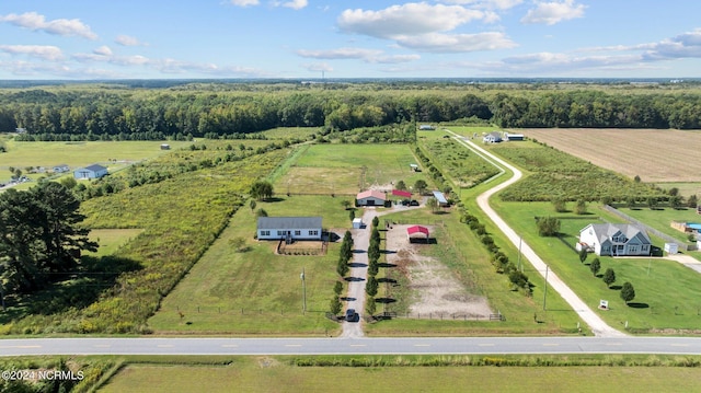 drone / aerial view featuring a rural view