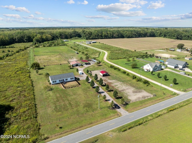 aerial view featuring a rural view