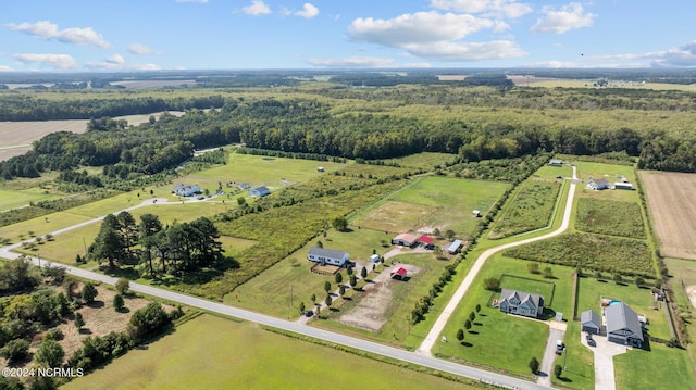 bird's eye view with a rural view