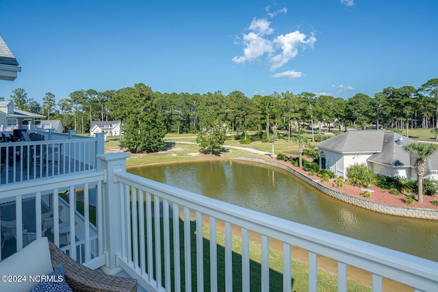 balcony with a water view