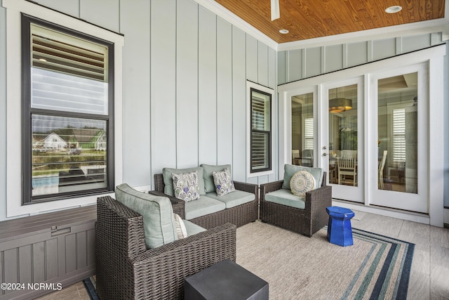 view of patio / terrace featuring an outdoor living space