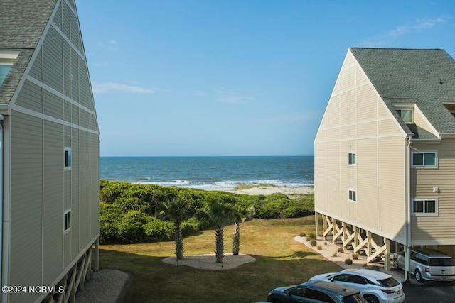 view of water feature featuring a beach view