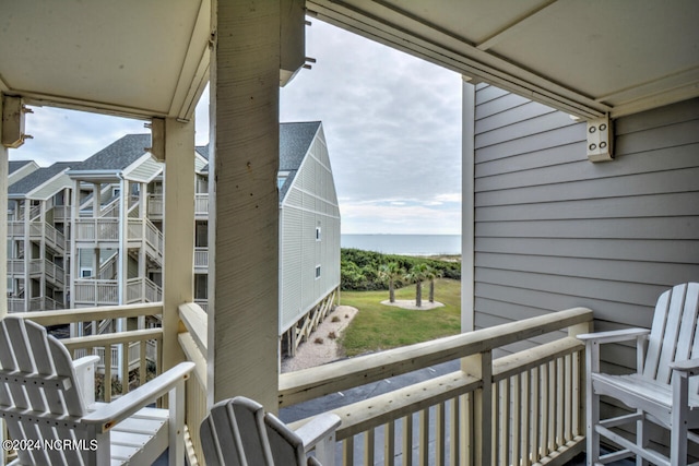 balcony with a water view