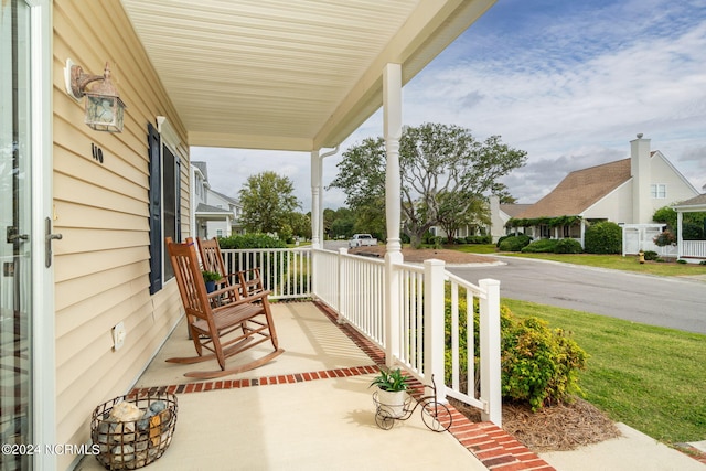 view of patio with covered porch