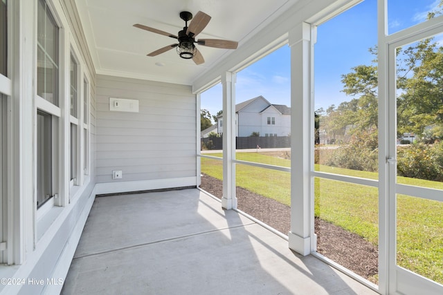 1655 Old Salt Run SW Unit L-45, Shallotte, NC 28470 - unfurnished sunroom featuring ceiling fan