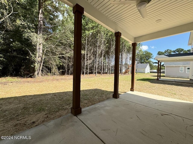 1005 Sunnybrook Rd S, Wilson, NC 27893 - view of patio featuring ceiling fan