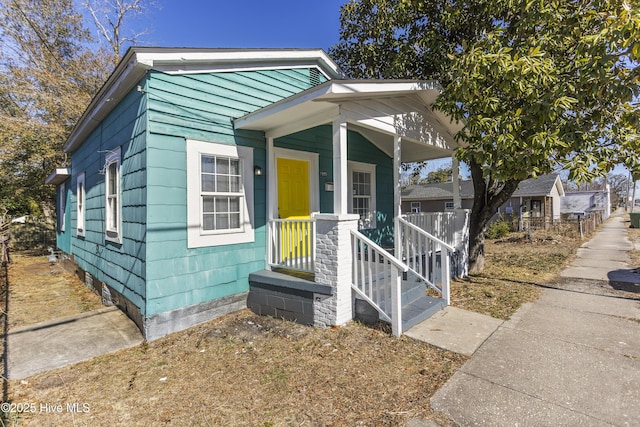 bungalow featuring a porch