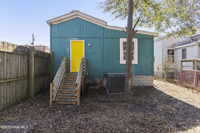 view of outbuilding with central AC unit