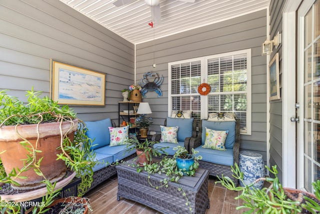 view of patio with an outdoor hangout area