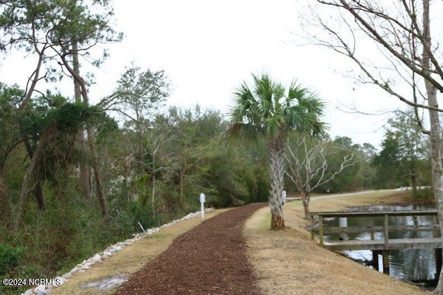 view of home's community with a water view