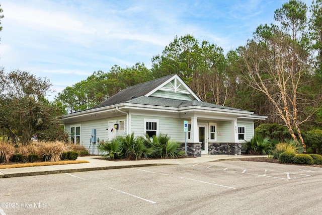 view of front facade featuring french doors