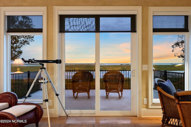 1324 Harbour Watch SW, Calabash, NC 28467 - entryway with a water view, wood finished floors, and plenty of natural light