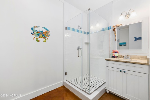 1324 Harbour Watch SW, Calabash, NC 28467 - full bath featuring a stall shower, vanity, and baseboards