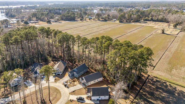 aerial view featuring a rural view