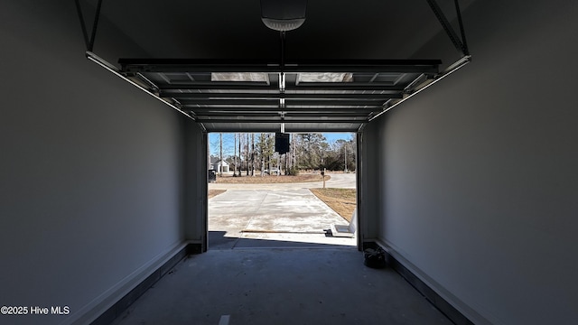 garage with baseboards