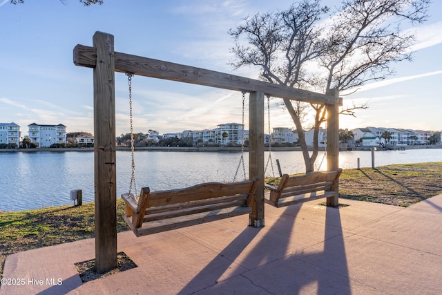910 Old Dow Rd, Carolina Beach, NC 28428 - view of patio with a water view