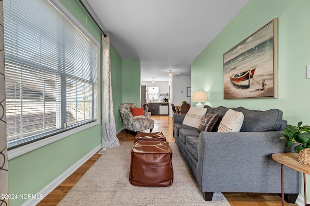 living room featuring hardwood / wood-style flooring