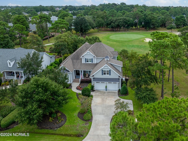 drone / aerial view with golf course view