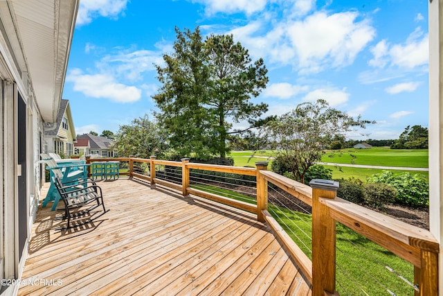 deck with a lawn