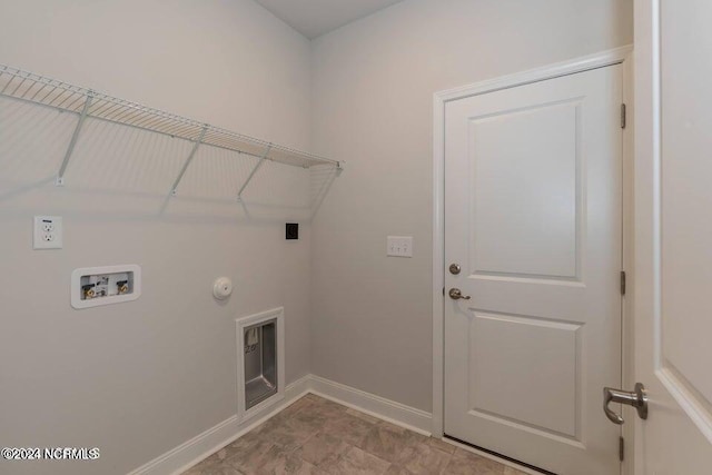 washroom featuring hookup for an electric dryer, hookup for a washing machine, and gas dryer hookup