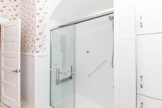 bathroom with an enclosed shower