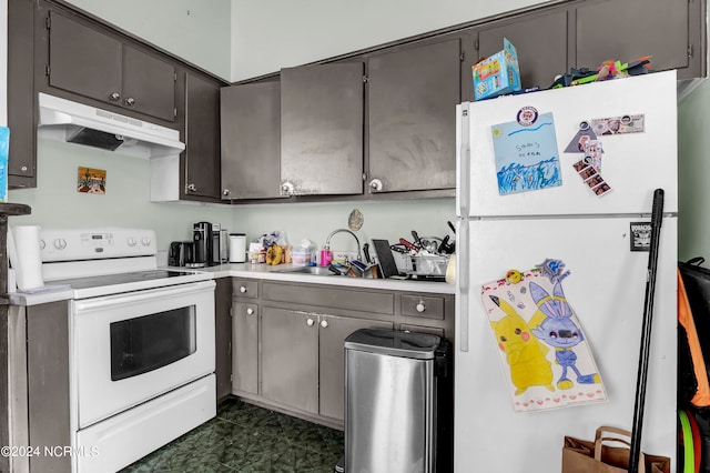 kitchen with white appliances and sink