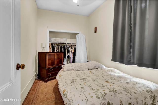 bedroom featuring a closet