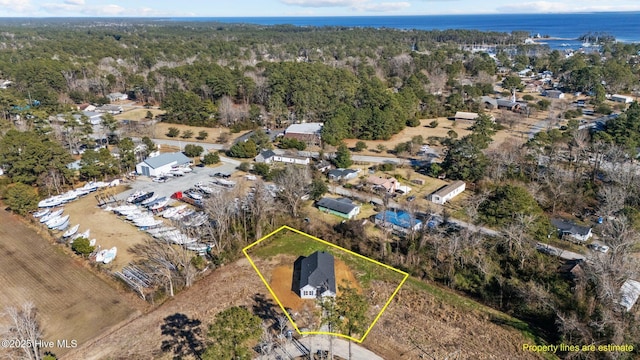 aerial view with a forest view