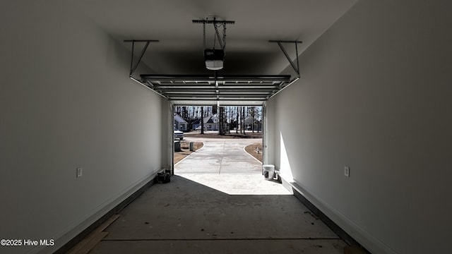 garage featuring baseboards