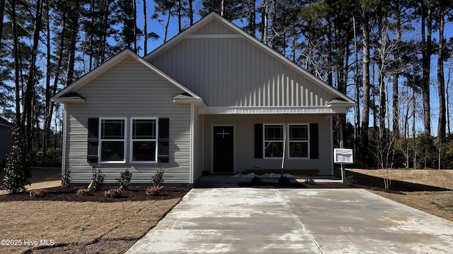 view of front facade featuring board and batten siding