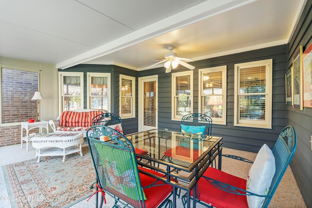 view of patio / terrace featuring ceiling fan