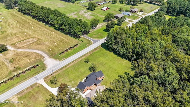 aerial view with a rural view