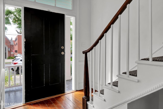 foyer entrance featuring light hardwood / wood-style floors