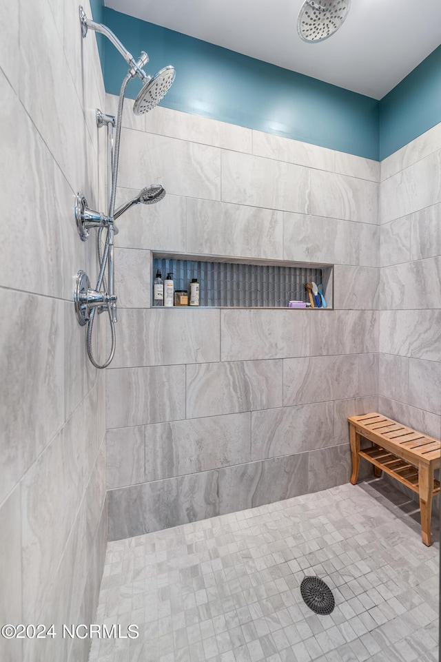 1305 Mackerel Ln Unit 1, Carolina Beach, NC 28428 - full bath featuring tiled shower