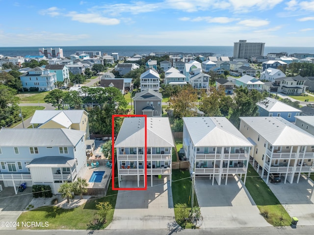 1305 Mackerel Ln Unit 1, Carolina Beach, NC 28428 - aerial view of residential area featuring a nearby body of water and property parcel outlined