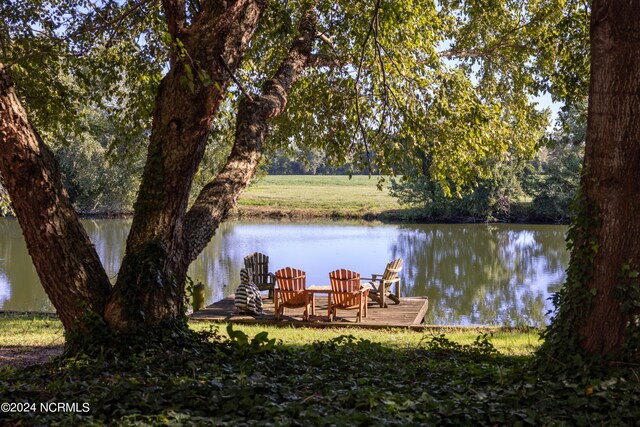 water view featuring a boat dock