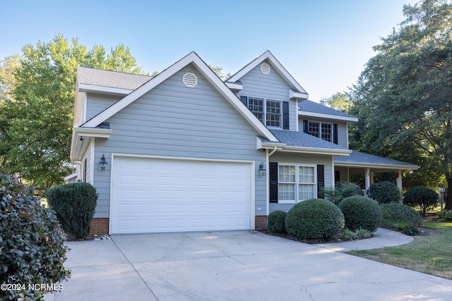 view of front of home featuring a garage