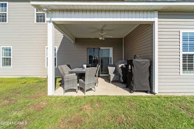 view of patio / terrace with ceiling fan