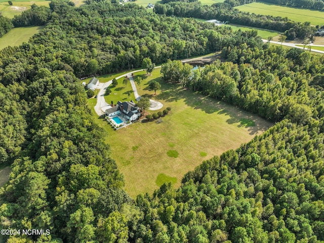 bird's eye view with a rural view