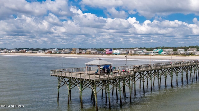 127 NW 19th St, Oak Island, NC 28465 - dock area with a pier, a water view, and a gazebo