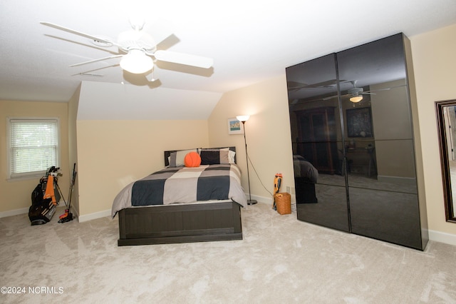 bedroom featuring a closet, carpet flooring, and baseboards