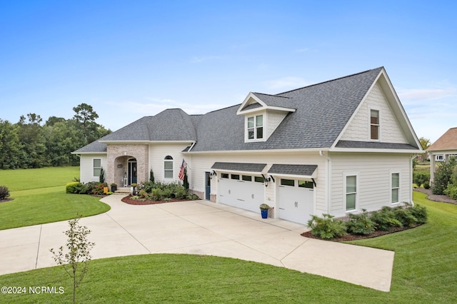 view of front of home with a front yard