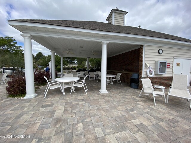 view of patio / terrace with a gazebo