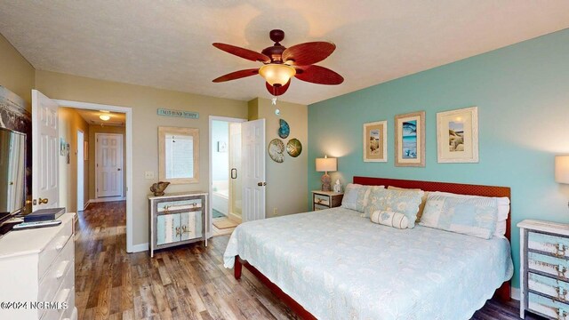 1514 Carolina Beach Ave N Unit 1 & 2, Carolina Beach, NC 28428 - bedroom with wood finished floors and ceiling fan