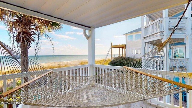 balcony with a water view