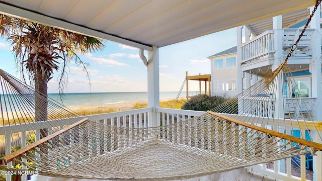 1514 Carolina Beach Ave N Unit 1 & 2, Carolina Beach, NC 28428 - balcony featuring view of water and beach